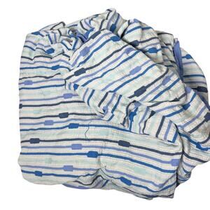 Brooklinen Crinkle Stripe Cotton Duvet Cover OEKO-TEX Blue White King/Cali King